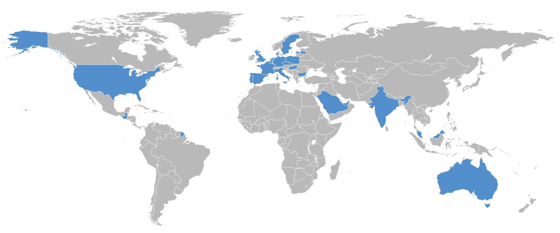 List of countries of clients
