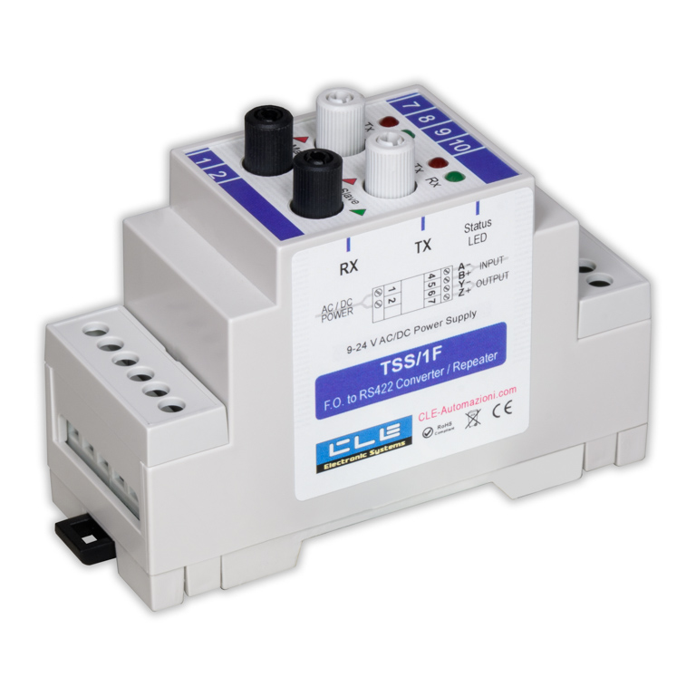 Synthetic optical fiber RS422 low voltage serial repeater